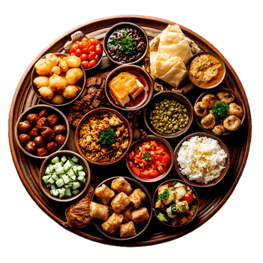Delicious Pakistani and Indian food platter