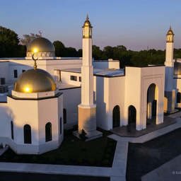 Mosque with crescent moon