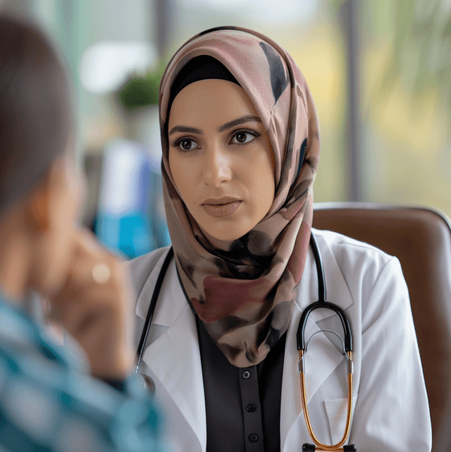 Muslim doctor in hijab